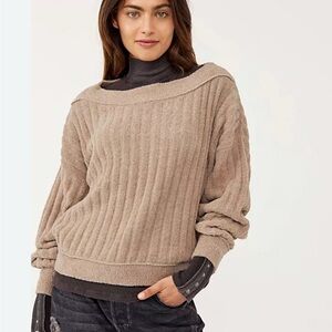 Free People Taupe SOFTEST Sweater Size Medium
